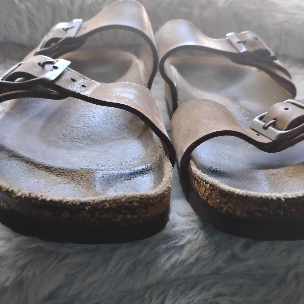 Brown Leather Birkenstock Sandals